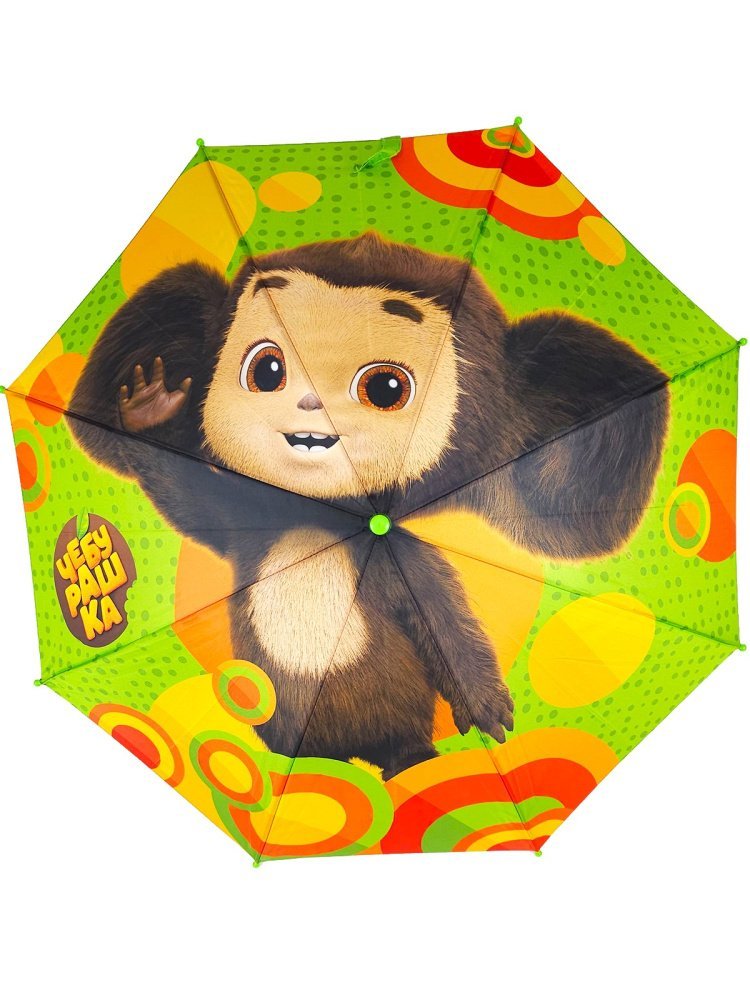 Зонт детский DINIYA арт.2629-1 полуавт 19"(48см)Х8К Чебурашка зеленый