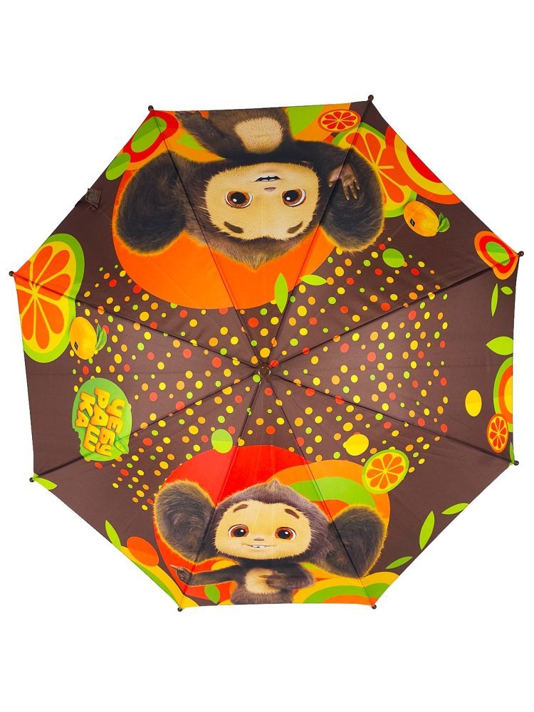 Зонт детский DINIYA арт.2629-6 полуавт 19"(48см)Х8К чебурашка корич