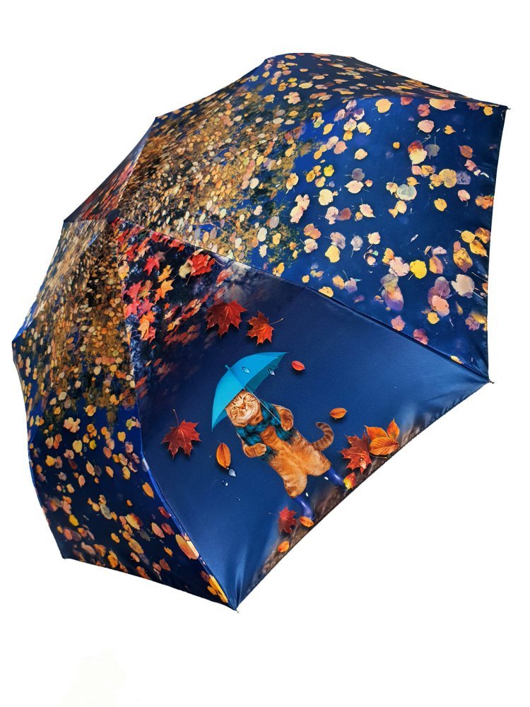 Зонт женский DINIYA арт.177 автомат 21"(53см)Х8К осень кот 