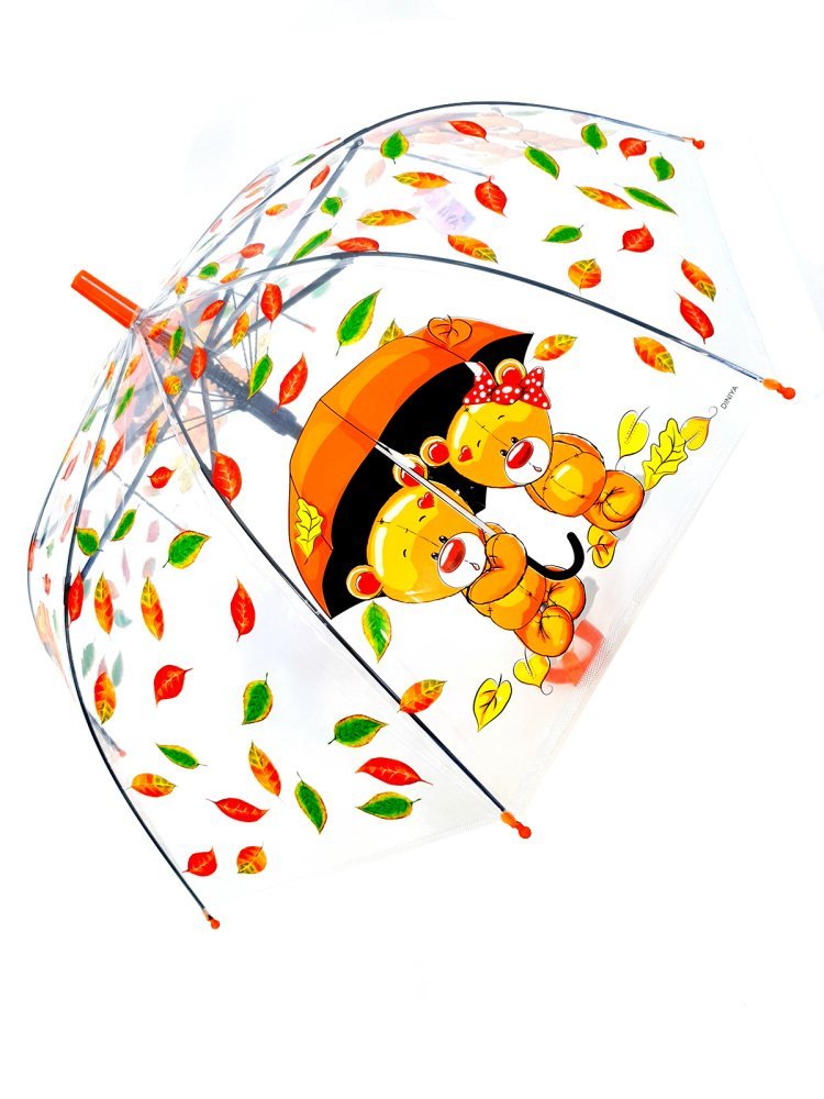 Зонт детский DINIYA арт.2662 полуавт 19"(48см)Х8К ПВХ мишки