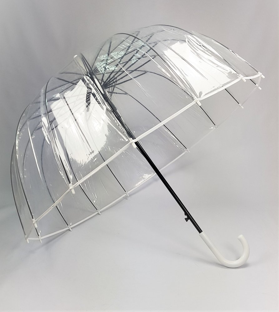 Зонт-трость женский DINIYA арт.2659 (301) полуавт 23"(56см)Х16К прозрачный