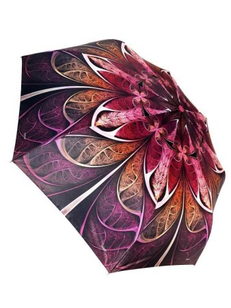 Зонт женский DINIYA арт.159 полуавт 23"(58см)Х8К листья/цветы 