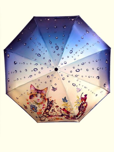 Зонт женский DINIYA арт.243 автомат 23"(58см)Х8К кот 