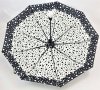 Зонт женский DINIYA арт.239 автомат 21"(54см)Х8К горох.