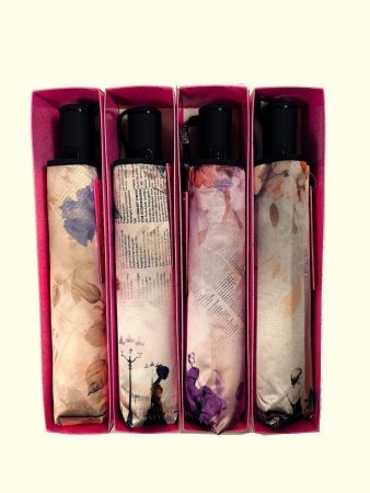 Зонт женский DINIYA арт.254 автомат 23"(58см)Х8К прованс газета