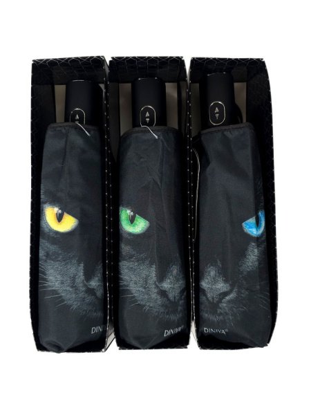 Зонт женский DINIYA арт.237 автомат 4 слож.21"(54 см)Х8К мини глаза