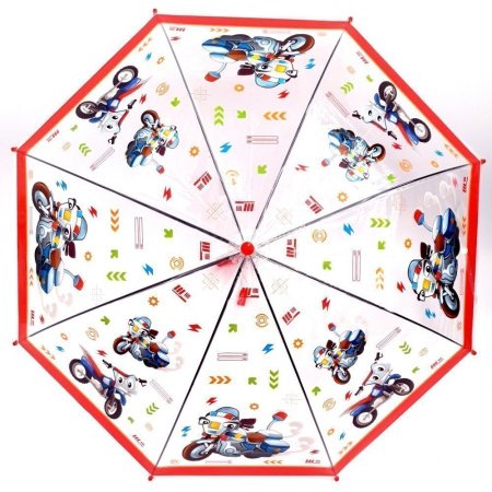 Зонт детский DINIYA арт.2656 (2003) полуавт 19"(48см)Х8К прозрачный