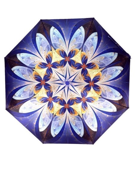 Зонт женский DINIYA арт.159 полуавт 23"(58см)Х8К листья/цветы 