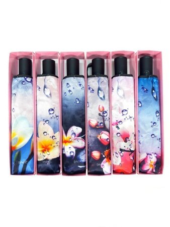 Зонт женский DINIYA арт.163 автомат 23"(58см)Х8К город/цветы 