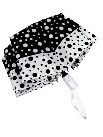 Зонт женский DINIYA арт.102  полуавт 23"(58см)Х9К горох.