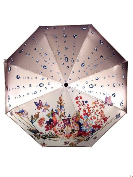 Зонт женский DINIYA арт.245 автомат 4 слож.21"(54см)Х8К кот