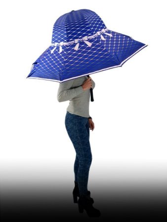 Зонт-трость шляпа женский DAIS арт.7709-11 полуавт (сетка)    