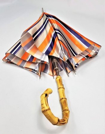 Зонт-трость женский атласный с бамбуковой ручкой