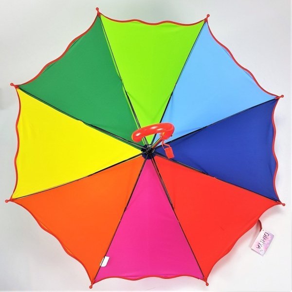 Зонт-трость DINIYA арт.2608 (2286) полуавт 19"(48см)Х8К радуга 6 цв.