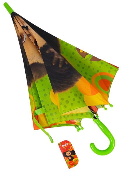 Зонт детский DINIYA арт.2629-1 полуавт 19"(48см)Х8К Чебурашка зеленый