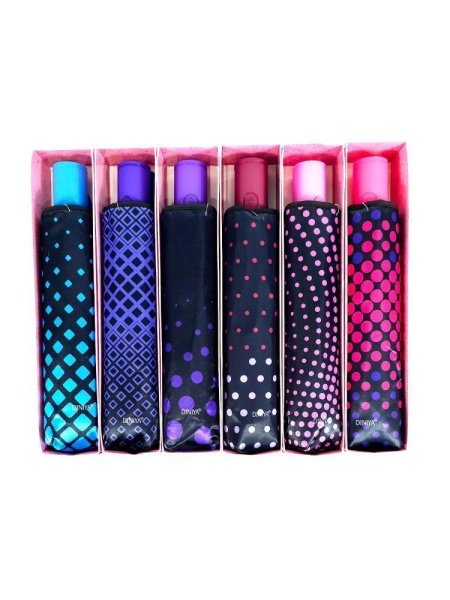 Зонт женский DINIYA арт.221 автомат 23"(58см)Х8К горох