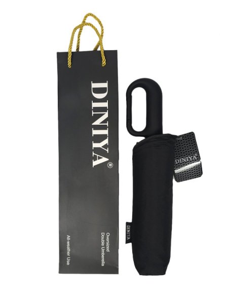 Зонт мужской DINIYA арт.248 черный автомат 23"(58см)Х16К карабин черн.