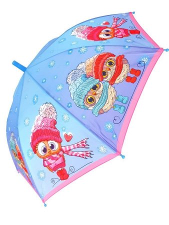 Зонт детский DINIYA арт.2620 полуавт 17"(42 см)Х8К совы