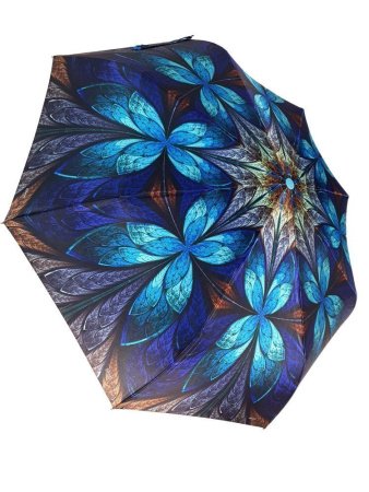 Зонт женский DINIYA арт.159 полуавт 23"(58см)Х8К листья/цветы 