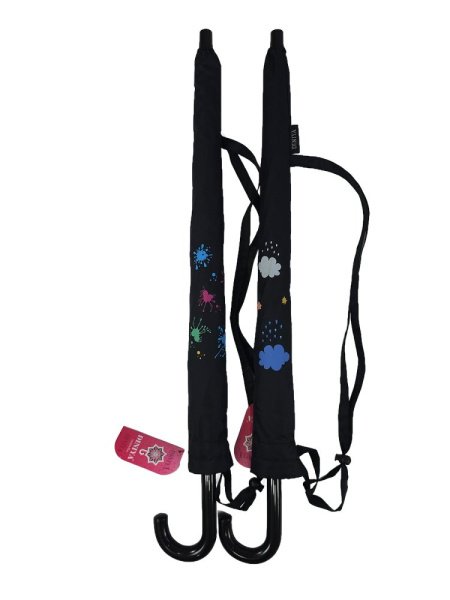 Зонт трость подростковый DINIYA арт.2632 полуавт 19"(48см)Х8К проявляшка