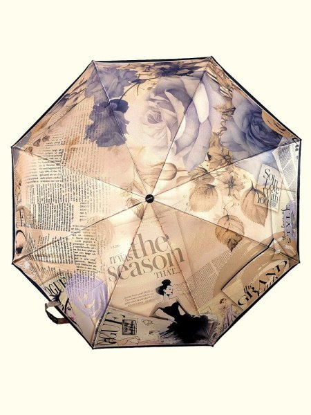 Зонт женский DINIYA арт.255 полуавт 23"(58см)Х8К прованс газета