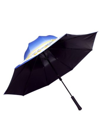 Зонт-трость шляпа женский DAIS арт.7709-15 полуавт (лимоны)    