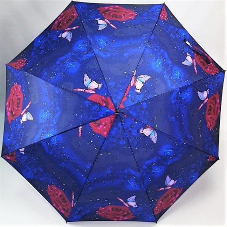 Зонт-трость женский DINIYA арт.894 полуавт 24"(61см)Х8К узоры