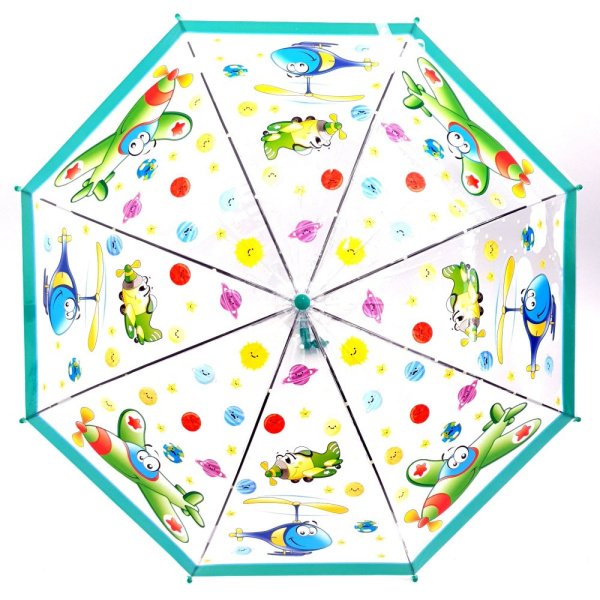 Зонт детский DINIYA арт.2656 (2003) полуавт 19"(48см)Х8К прозрачный