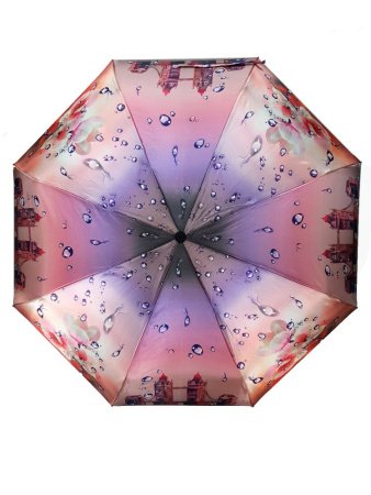 Зонт женский DINIYA арт.165 автомат 4 слож.21"(54см)Х8К город-цветы