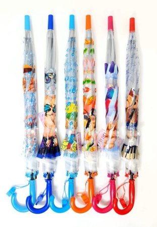 Зонт детский DINIYA арт.2662 полуавт 19"(48см)Х8К ПВХ мишки