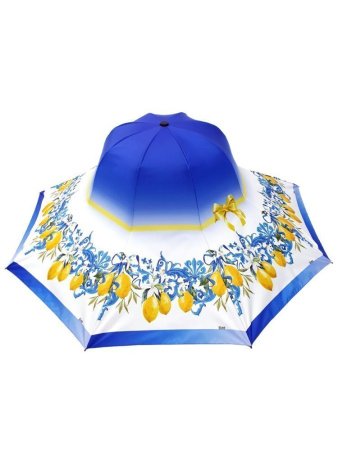 Зонт-трость шляпа женский DAIS арт.7709-15 полуавт (лимоны)    