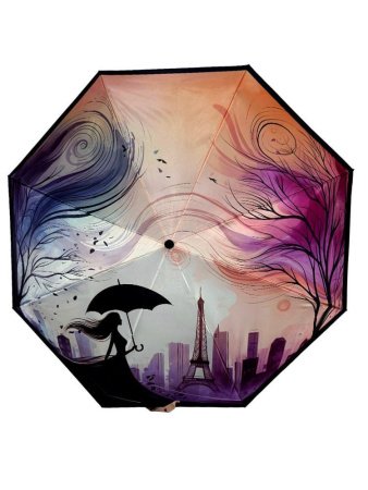 Зонт женский DINIYA арт.272 автомат 3 слож.23"(58 см)Х8К дев.город   