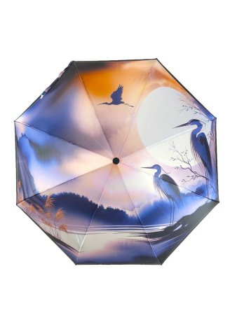 Зонт женский DINIYA арт.305 автомат 4 слож. 21"(54см)Х8К мини цапля