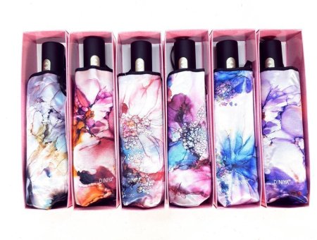 Зонт женский DINIYA арт.142 автомат 4 слож., 21"(54см)Х8К мини разводы   