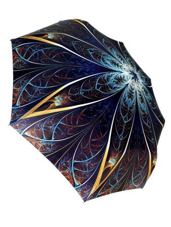 Зонт женский DINIYA арт.159 полуавт 23"(58см)Х8К листья/цветы 