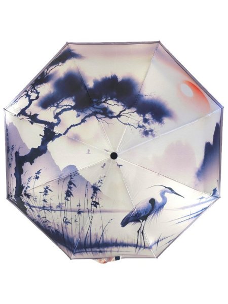 Зонт женский DINIYA арт.304 полуавт 23"(58см)Х8К цапля