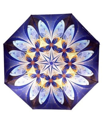 Зонт женский DINIYA арт.159 полуавт 23"(58см)Х8К листья/цветы 