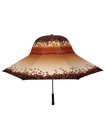 Зонт-трость шляпа женский DAIS арт.7709-1 полуавт (кофе)    