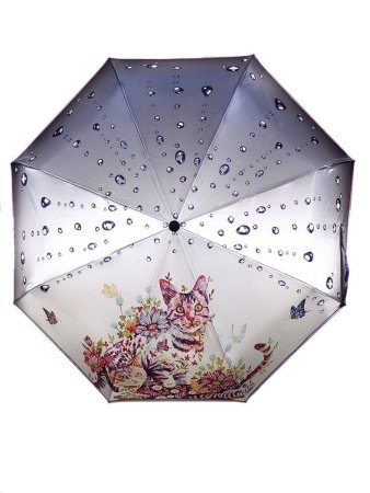 Зонт женский DINIYA арт.245 автомат 4 слож.21"(54см)Х8К кот