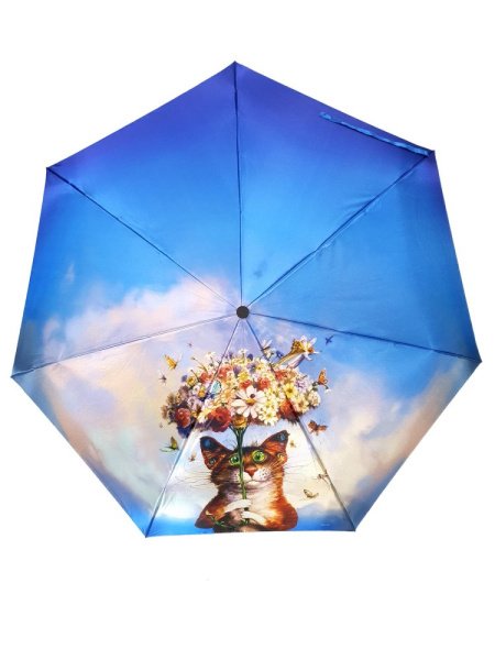 Зонт женский DINIYA арт.136 автомат 21"(54см)Х7К кошки