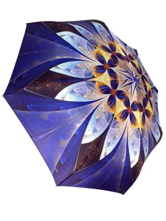 Зонт женский DINIYA арт.159 полуавт 23"(58см)Х8К листья/цветы 