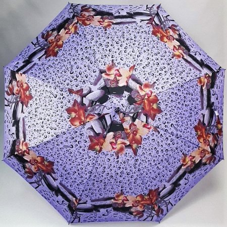 Зонт-трость женский DINIYA арт.894 полуавт 24"(61см)Х8К узоры