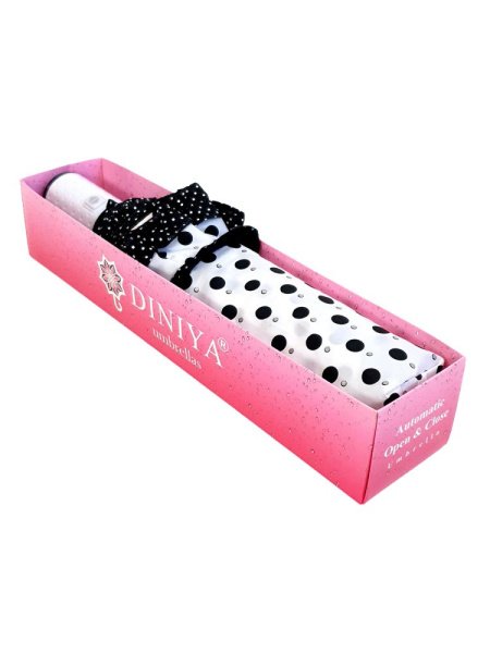 Зонт женский DINIYA арт.2774 автомат 23"(58см)Х9К горох