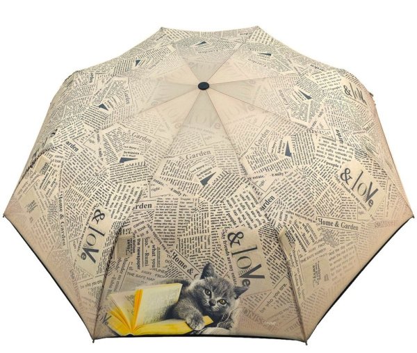 Зонт женский DINIYA арт.194 автомат 4 слож. 21"(54см)Х8К мини газета