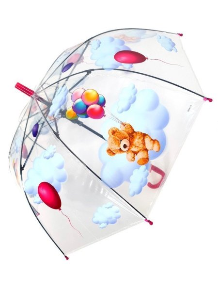 Зонт детский DINIYA арт.2662 полуавт 19"(48см)Х8К ПВХ мишки