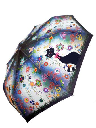 Зонт женский DINIYA арт.104 полуавт 23"(58см)Х8К кошки