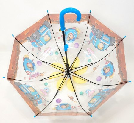 Зонт детский DINIYA арт.2660 полуавт 19"(48см)Х8К ПВХ космос 