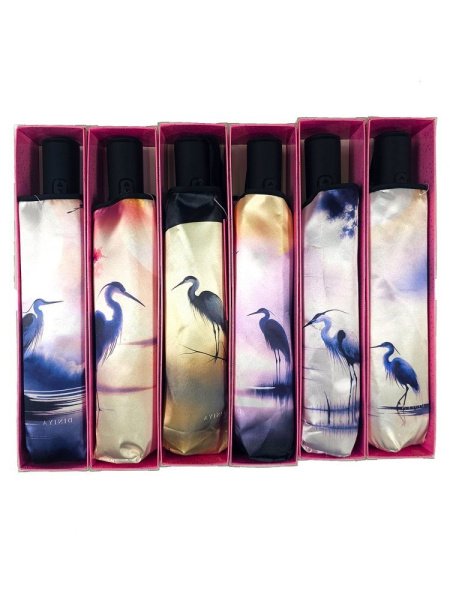 Зонт женский DINIYA арт.303 автомат 23"(58см)Х8К цапля