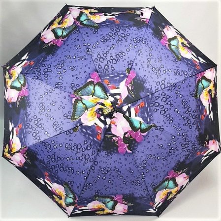 Зонт-трость женский DINIYA арт.894 полуавт 24"(61см)Х8К узоры