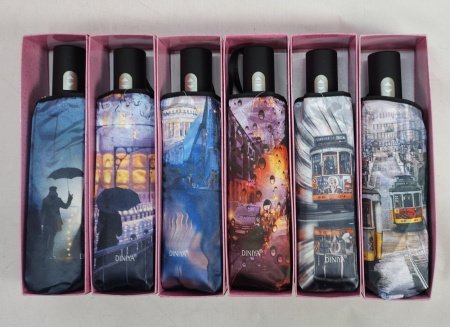 Зонт женский DINIYA арт.202 автомат 4 слож. 21"(54см)Х8К мини трамв.